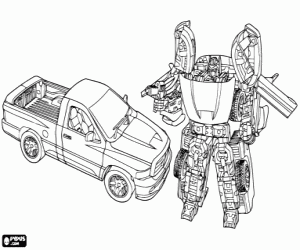 Colorear Robot, coche Transformer Autobot