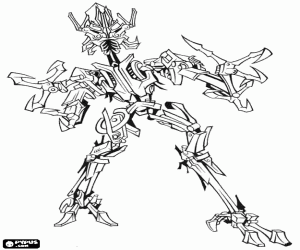 Colorear Robot Transformer con cuchillas