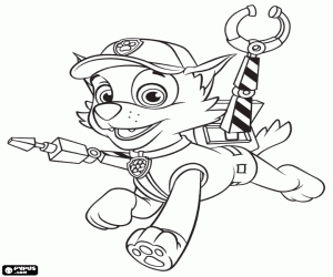 Colorear Rocky, perro mestizo Paw Patrol