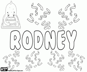 Colorear Rodney, nombre inglés para niño