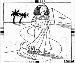 Colorear Rompecabeza de Egipto, Cleopatra