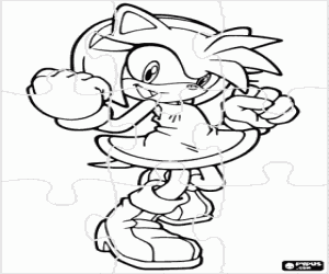 Colorear Rompecabezas de Amy Rose, Sonic
