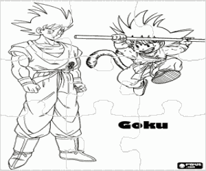 Colorear Rompecabezas de Dragonball, Goku