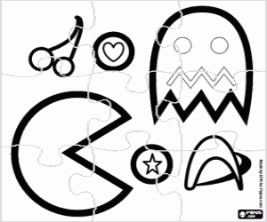 Colorear Rompecabezas de Pac-Man