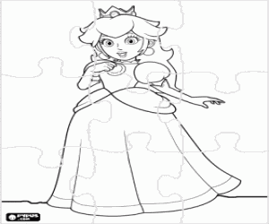Colorear Rompecabezas de la Princesa Peach