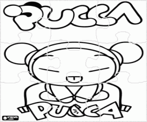 Colorear Rompecabezas Pucca, niña coreana
