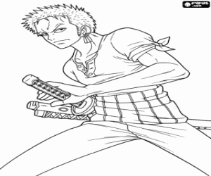 Colorear Roronoa Zoro de One Piece