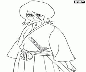 Colorear Rukia Kuchiki,personaje d Bleach