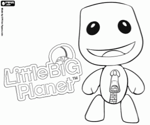 Colorear Sackboy,personaje LittleBigPlanet