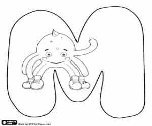 Colorear Salto de Pypus y la letra M