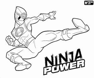 Colorear El salto del ninja Power Ranger