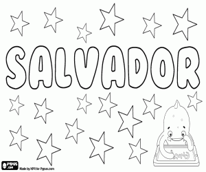 Colorear Salvador, nombre masculino