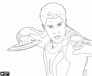 Colorear Sam Flynn y un disco de luz