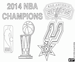 Colorear San Antonio Spurs Campeón NBA 2014