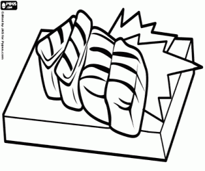 Colorear Sashimi, pescado crudo japonés