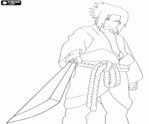 Colorear Sasuke Uchiha, ninja de Naruto