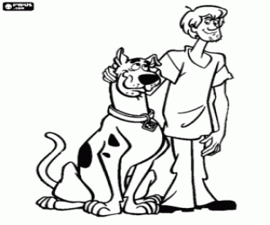 Colorear Scooby-Doo y Shaggy, dos amigos