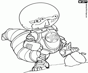 Colorear Scrat y su bellota en el planeta