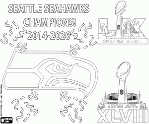 Colorear Seattle Seahawks, SuperBowl 2026