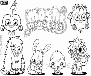 Colorear Los seis Moshi Monsters
