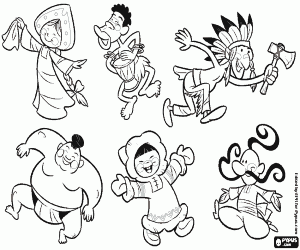 Colorear Las seis personas del mundo