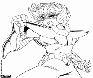 Colorear Seiya de la constelación de Pegaso