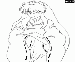 Colorear El semidemonio Inuyasha
