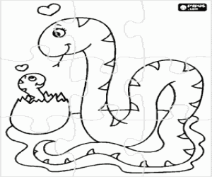 Colorear Dos serpientes, un puzzle