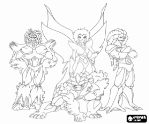 Colorear Señores de la Naturaleza,Gormiti