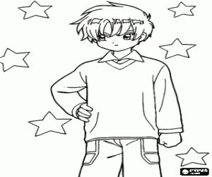 Colorear Shaoran Li, personaje de Sakura