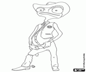 Colorear El sheriff camaleón Rango