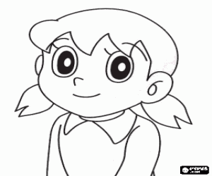 Colorear Shizuka, personaje de Doraemon