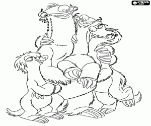 Colorear Sid feliz con su familia