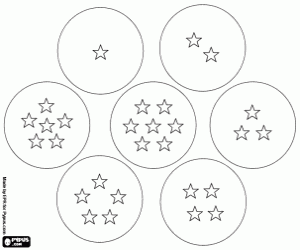 Colorear Las siete esferas de Dragon Ball