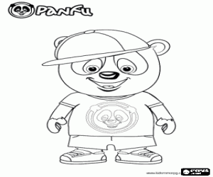 Colorear Simpático oso panda hip-hop de Panfu
