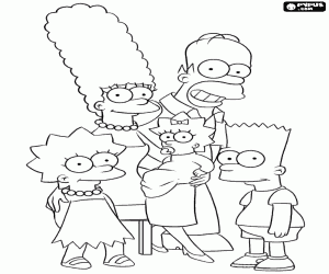 Colorear Los Simpsons,un retrato familiar