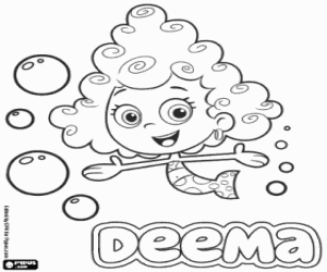 Colorear La sirena Deema, Bubble Guppies