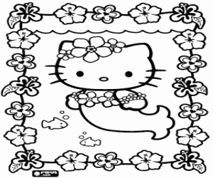 Colorear La sirenita Hello Kitty