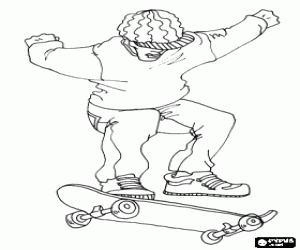Colorear El skater con el skateboard