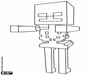 Colorear Skeleton, criatura de Minecraft