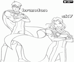 Colorear Sky y Brandon, Winx Club