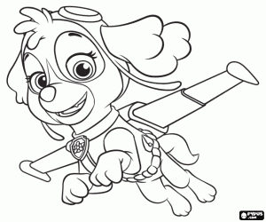 Colorear Skye, la Cockapoo de Paw Patrol