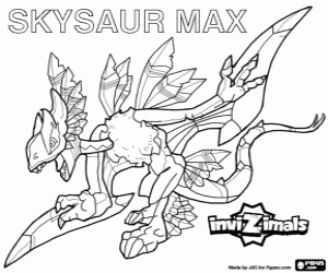Colorear Skysaur Max, saurio Invizimals