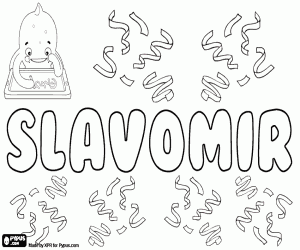 Colorear Slavomir, nombre masculino eslavo