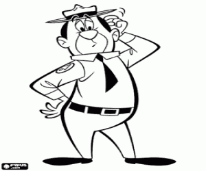 Colorear Smith persigue al Oso Yogui