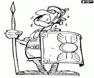 Colorear Soldado romano teme a los galos