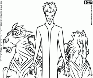 Colorear Sombra y los caballos, detalle