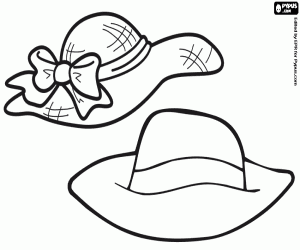 Colorear Dos sombreros de ala ancha