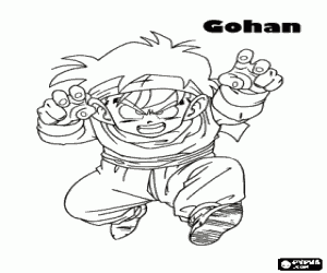 Colorear Son Gohan, el niño guerrero 