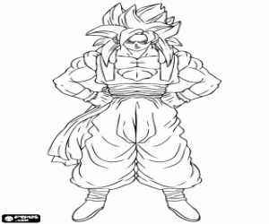Colorear Son Goku, Super Saiyan 4